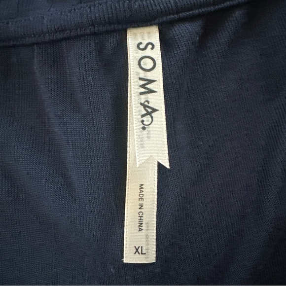 Soma Navy Blue Cool Nights Long Sleeve T-Shirt Women's Size Large Ribbed Lounge - Picture 8 of 10